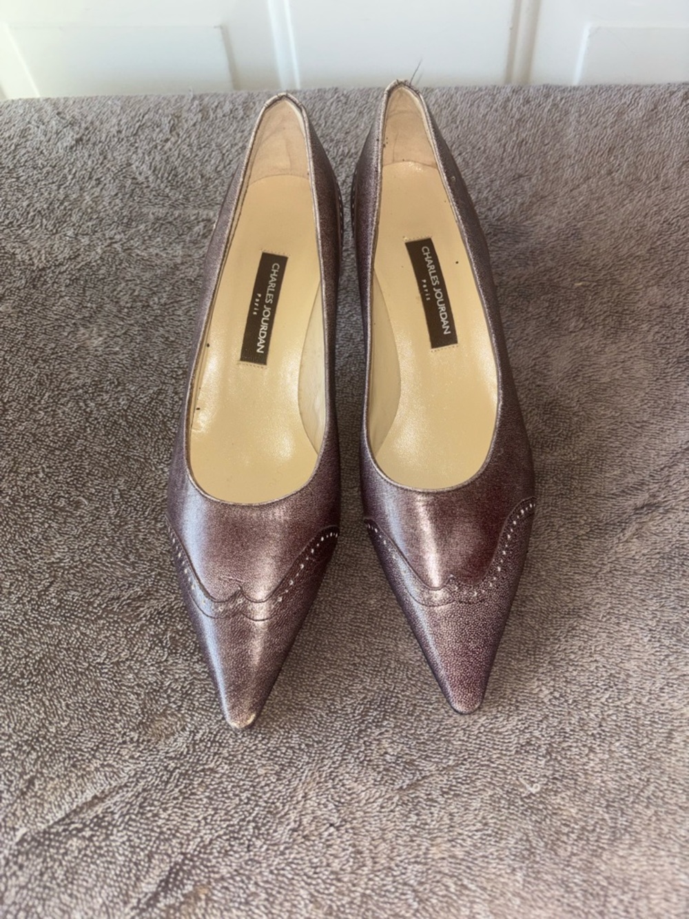 Charles Jourdan Paris brown kitten heels size 7 - Picture 2 of 7